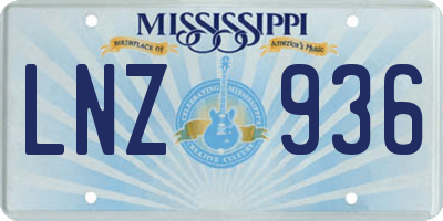 MS license plate LNZ936