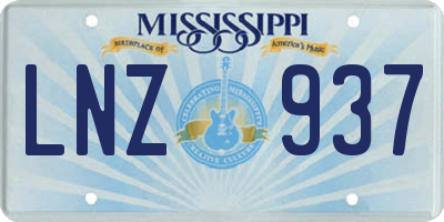 MS license plate LNZ937