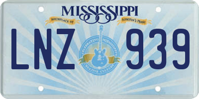 MS license plate LNZ939