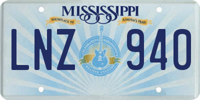 MS license plate LNZ940
