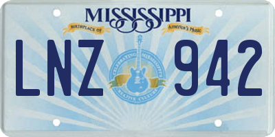MS license plate LNZ942