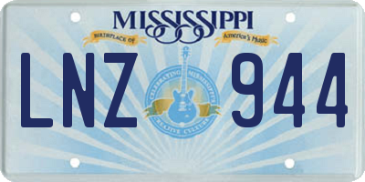 MS license plate LNZ944