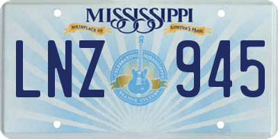 MS license plate LNZ945