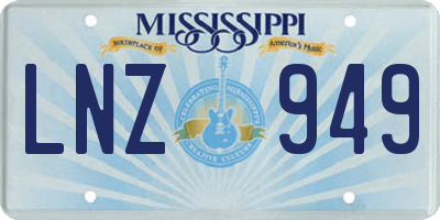 MS license plate LNZ949