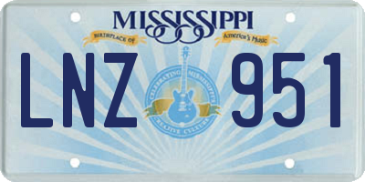 MS license plate LNZ951