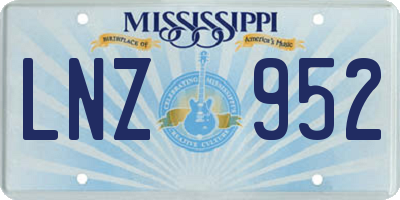 MS license plate LNZ952