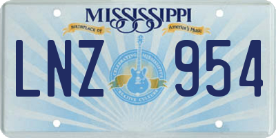 MS license plate LNZ954