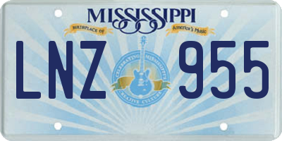 MS license plate LNZ955