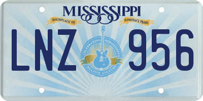 MS license plate LNZ956