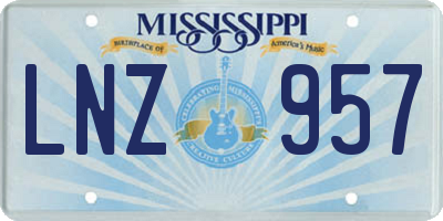 MS license plate LNZ957