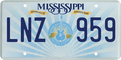 MS license plate LNZ959