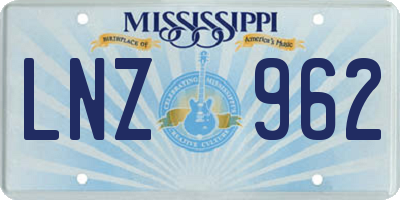 MS license plate LNZ962