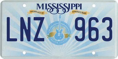 MS license plate LNZ963