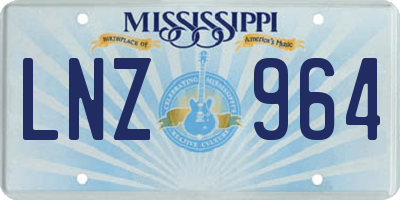 MS license plate LNZ964