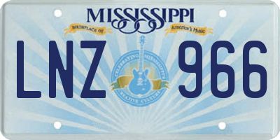 MS license plate LNZ966