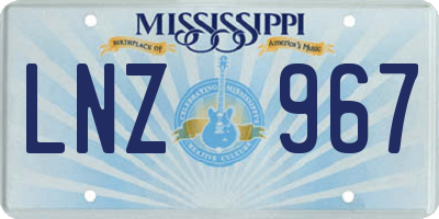 MS license plate LNZ967