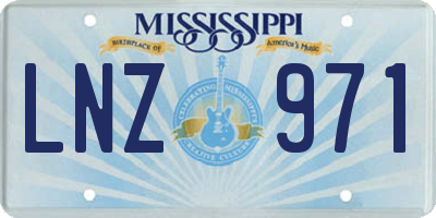MS license plate LNZ971