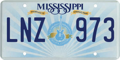 MS license plate LNZ973