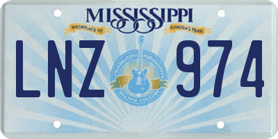 MS license plate LNZ974