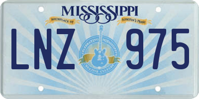 MS license plate LNZ975
