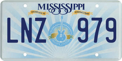 MS license plate LNZ979