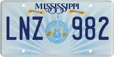 MS license plate LNZ982