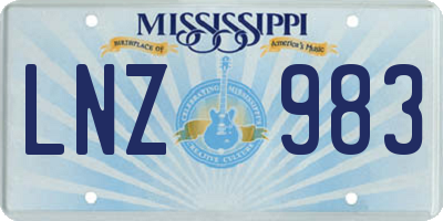 MS license plate LNZ983