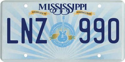 MS license plate LNZ990