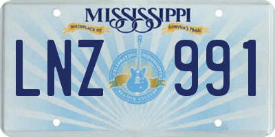 MS license plate LNZ991