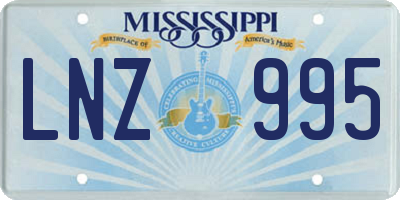 MS license plate LNZ995