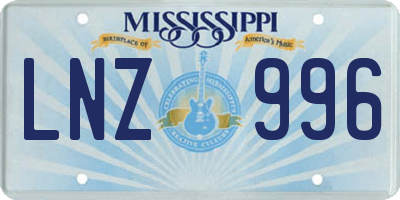 MS license plate LNZ996