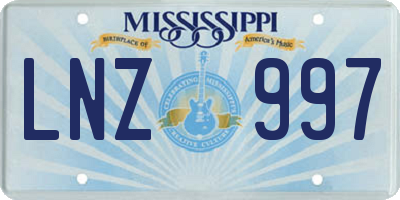 MS license plate LNZ997