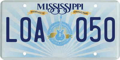 MS license plate LOA050