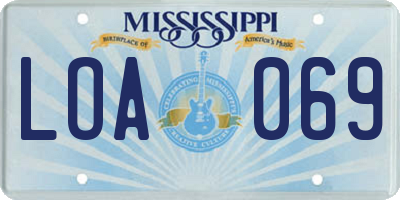 MS license plate LOA069