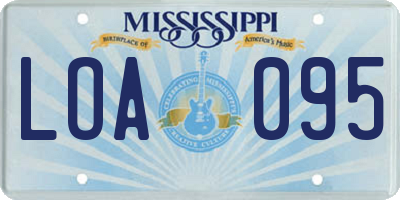 MS license plate LOA095