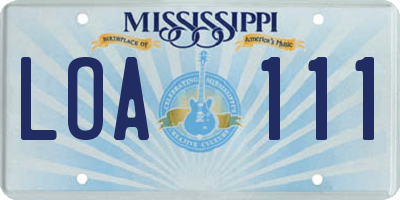 MS license plate LOA111