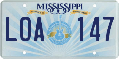 MS license plate LOA147