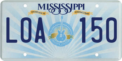 MS license plate LOA150