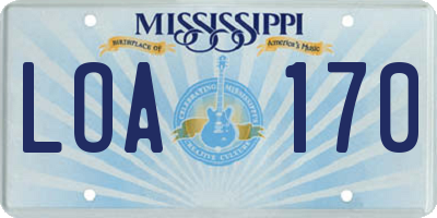 MS license plate LOA170