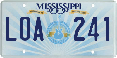 MS license plate LOA241