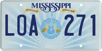 MS license plate LOA271