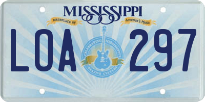 MS license plate LOA297
