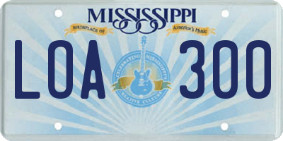 MS license plate LOA300