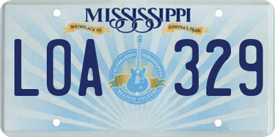 MS license plate LOA329