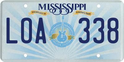MS license plate LOA338