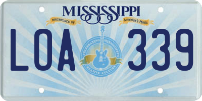 MS license plate LOA339