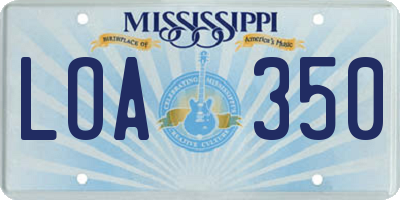 MS license plate LOA350