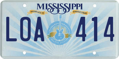 MS license plate LOA414