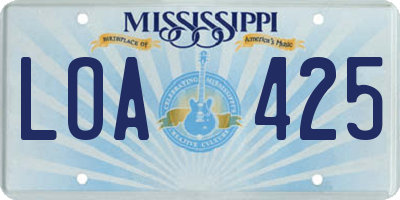 MS license plate LOA425