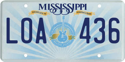 MS license plate LOA436